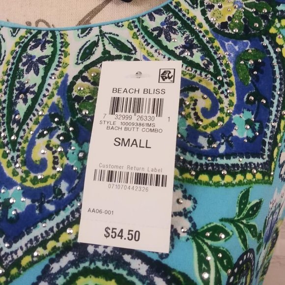 JM Collection Embellished Tunic Style Top Sz S NWT - Picture 8 of 9